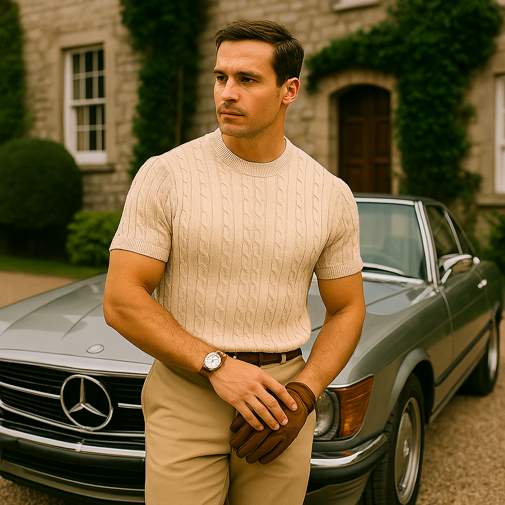 Old Money Cable-Knit Shirt
