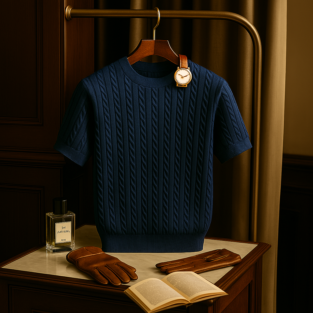 Old Money Cable-Knit Shirt