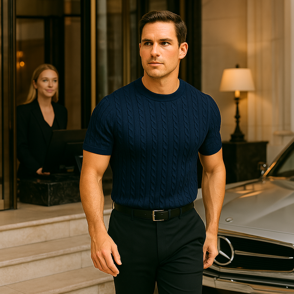 Old Money Cable-Knit Shirt